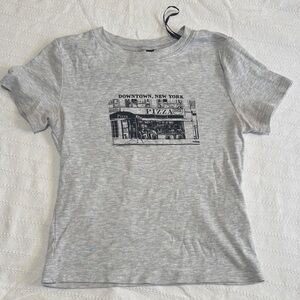 H&M Gray Graphic T-Shirt with New York Print Small